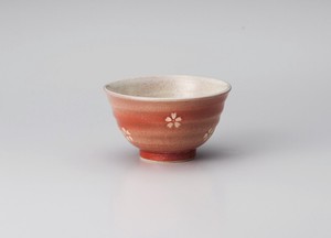 春うらら赤新型茶碗【日本製　陶器】