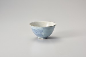 ブルー色十草ふわわ飯碗【日本製　陶器】
