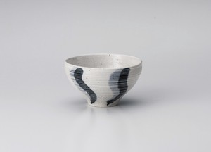 うるし流水（青）茶碗【日本製　陶器】