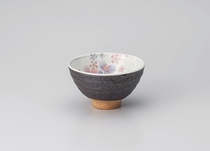 粉引舞桜飯碗（紫）【日本製　陶器】