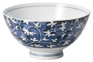 藍唐草飯碗（大）【日本製　陶磁器】