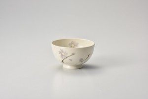 織部花ちらし（ブルー）軽量茶碗【日本製　陶器】