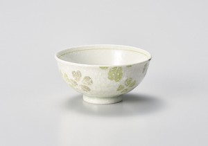 Rice Bowl Porcelain Clover Green Made in Japan