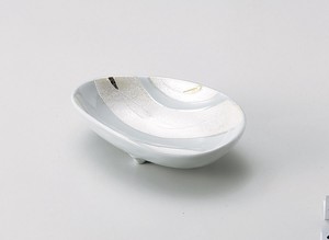 流水ラスター楕円鉢【日本製　陶器】