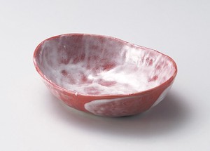 赤楽だ円小鉢【日本製　陶器】