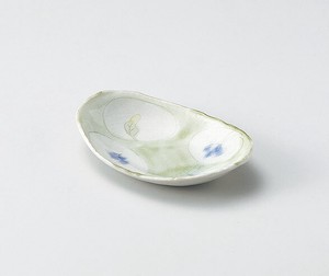 カトレアブルー楕円皿【日本製　磁器】