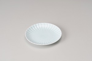 かすみ青白16.5cm丸皿【日本製　磁器】