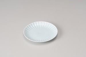かすみ青白14.5cm丸皿【日本製　磁器】