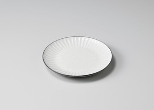 黒土化粧しのぎ5.0皿（ホワイト）【日本製　陶器】