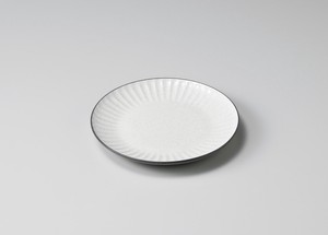 黒土化粧しのぎ3.0皿（ホワイト）【日本製　陶器】