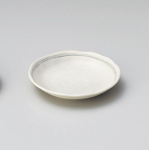 茶ライン5.0皿【日本製　磁器】