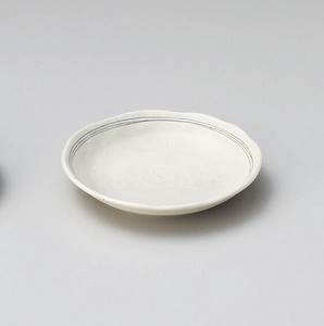 茶ライン4.0皿【日本製　磁器】