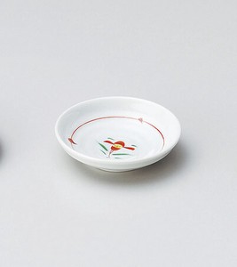 赤絵小花3.0皿【日本製　磁器】