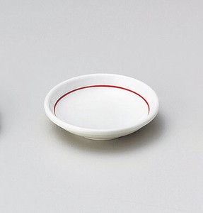 赤ライン3.0皿【日本製　磁器】