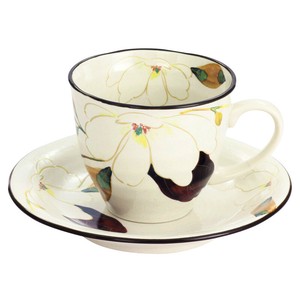 Mino Ware Hana Kairo Coffee Cup Plate Magnolia 2