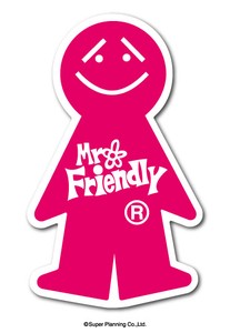 Mr.Friendly ミニステッカー 桃 ピンク ミスターフレンドリー ステッカー LCS975 キャラクター 2020新作