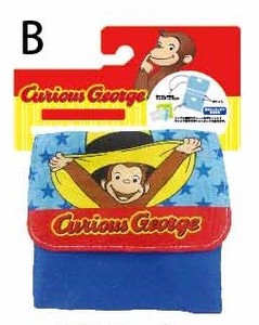 【Curious George】おさるのジョージ ポケットポーチ ブルー K-9842B
