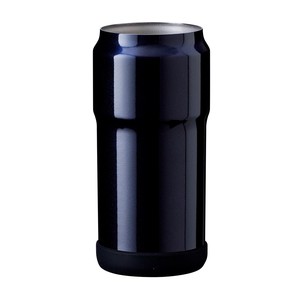 缶飲料の冷たさキープ 真空ステンレス缶ホルダー　500ml缶用　ネイビー　AWCH-500NV