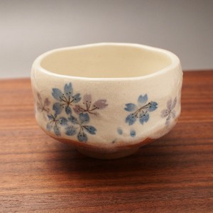 平安桜　青　ミニ抹茶碗　美濃焼（日本製）