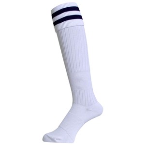 Soccer Good Stocking 25 2 White Navy Socks