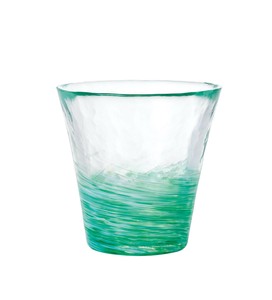 アデリア 津軽びいどろ フリーカップ 260ml 12色のグラス 翡翠 1個箱入 日本製 F71451