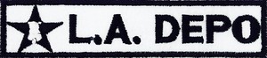 ロゴ　ワッペン 『L.A.DEPO 』 モノクロ　アメリカン雑貨