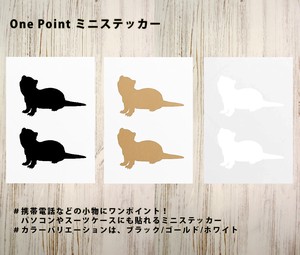 小物用 OnePointミニステッカー「フェレット」2個1セット