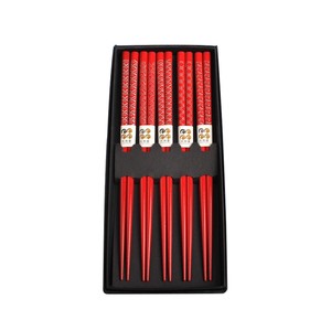 Chopsticks Red Wooden 5-pairs