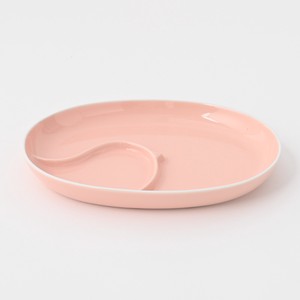 HAKUSAN TOKI HASAMI Ware Pink Divided Plate Made in Japan