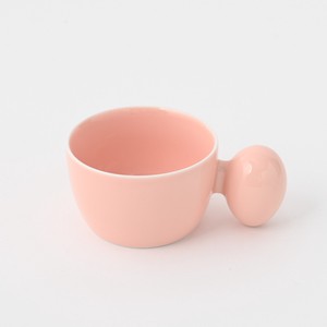 HAKUSAN TOKI HASAMI Ware Pink Mug Egg type Handle Made in Japan