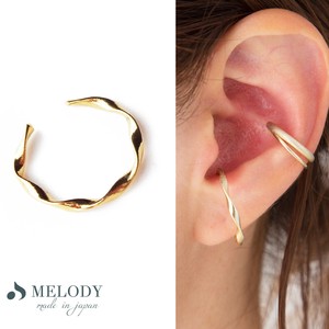Clip-On Earring Gold Post Ear Cuff Made in Japan