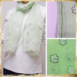Stole Floral Pattern Linen Embroidered Stole