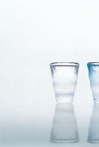 泡立ちぐらす　山マグ（藍流し）【日本製　　ガラス】