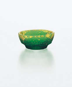 金箔鉢　のぞき（緑溜）【日本製　ハンドメイド　ガラス】