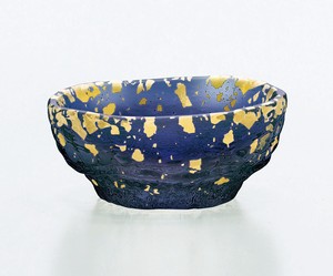 金箔鉢　小皿（紺碧）【日本製　ハンドメイド　ガラス】