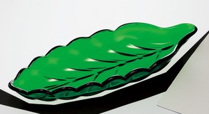 常盤緑　葉形皿（大）【日本製　ハンドメイド　ガラス】