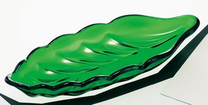常盤緑　葉形皿（小）【日本製　ハンドメイド　ガラス】