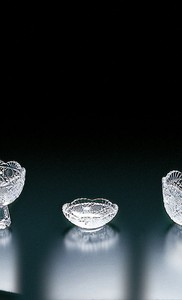 風雅　のぞき（豆皿）【日本製　ハンドメイド　クリスタルガラス　ガラス】