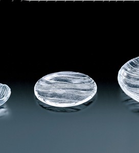 氷河　丸小皿【日本製　ハンドメイド　ガラス】