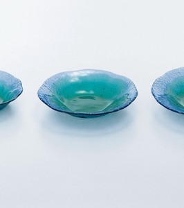 珊瑚の海　中皿【日本製　ハンドメイド　ガラス】