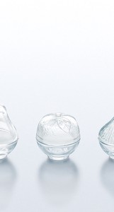 花かざり　アミューズボックス（ゆず形）　【中国製　ハンドメイド　ガラス】