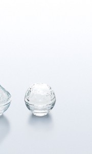 花かざり　水玉（蓋と身）【中国製　ハンドメイド　ガラス】