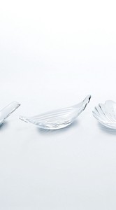 花かざり　小皿リーフ【日本製　ハンドメイド　ガラス】