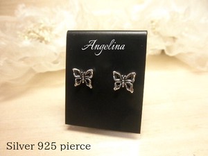 Pierced Earrings Silver Post sliver Butterfly