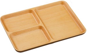 Main Plate with Divider Wooden