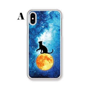 [和歌山工場(WF)]【iPhone】『月ネコと地球ネコ：ver.02 Type-A』《クリアハードケース》