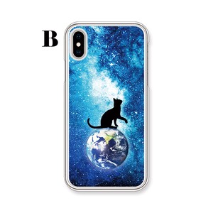 [和歌山工場(WF)]【iPhone】『月ネコと地球ネコ：ver.02 Type-B』《クリアハードケース》