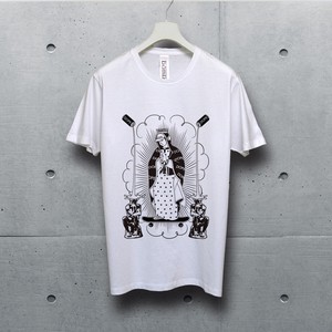 bombing アート デザイン　ホワイト Tシャツ　デザイン名【 virgin mary　at17　Don't think. Feel 】