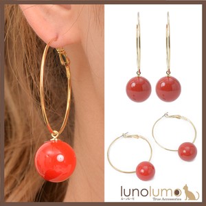 Pierced Earringss Red Ladies'