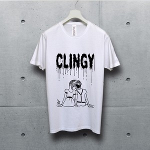 bombing アート デザイン　ホワイト Tシャツ　デザイン名【 Clingy 】